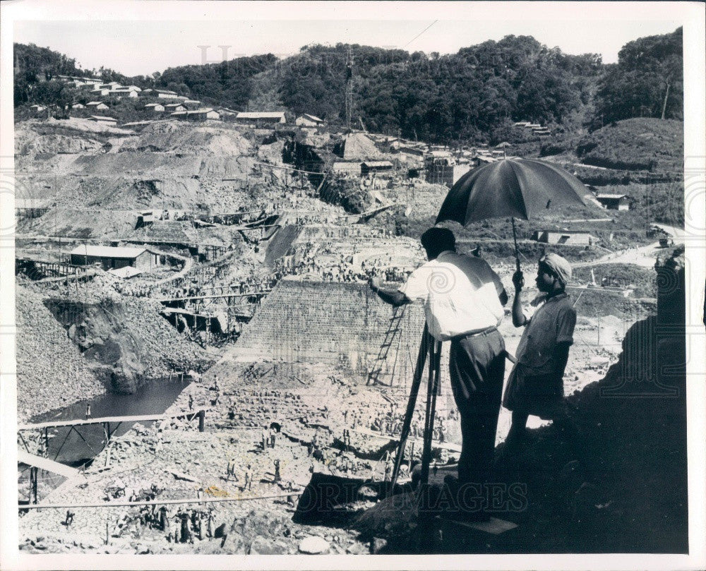 1966 India Kakki Reservoir Pamba Hydroelectric Project Construction Press Photo - Historic Images