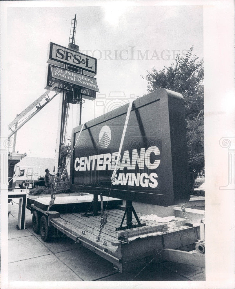 1983 St. Petersburg Florida Centerbanc Savings Sign Press Photo - Historic Images