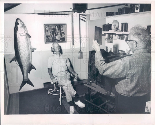 1966 Antique Photographer's Chair Press Photo - Historic Images