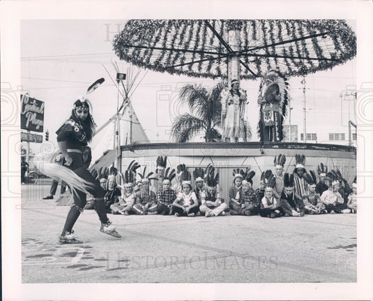 1964 St. Petersburg Florida Central Plaza Indian Dancer Press Photo - Historic Images