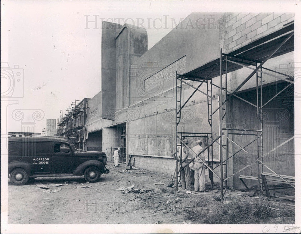1952 St. Petersburg FL Central Plaza Shopping Center Construction Press Photo - Historic Images
