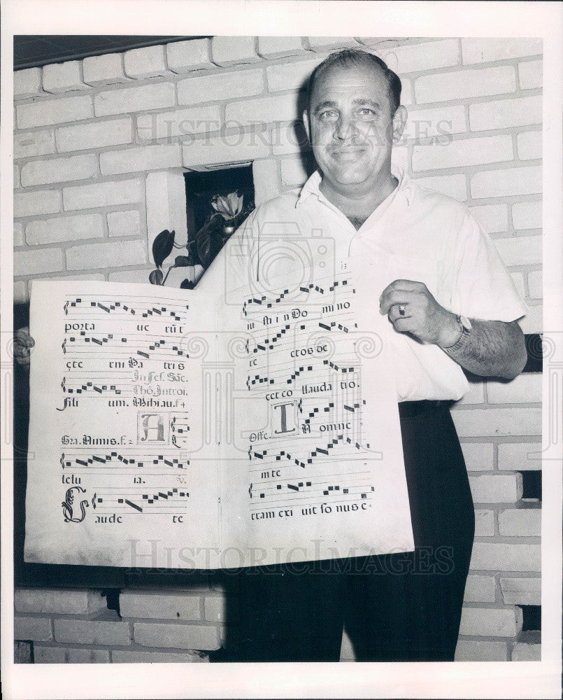 1966 Bradenton FL Clef Music 15th Century Spanish Church Music Press Photo - Historic Images