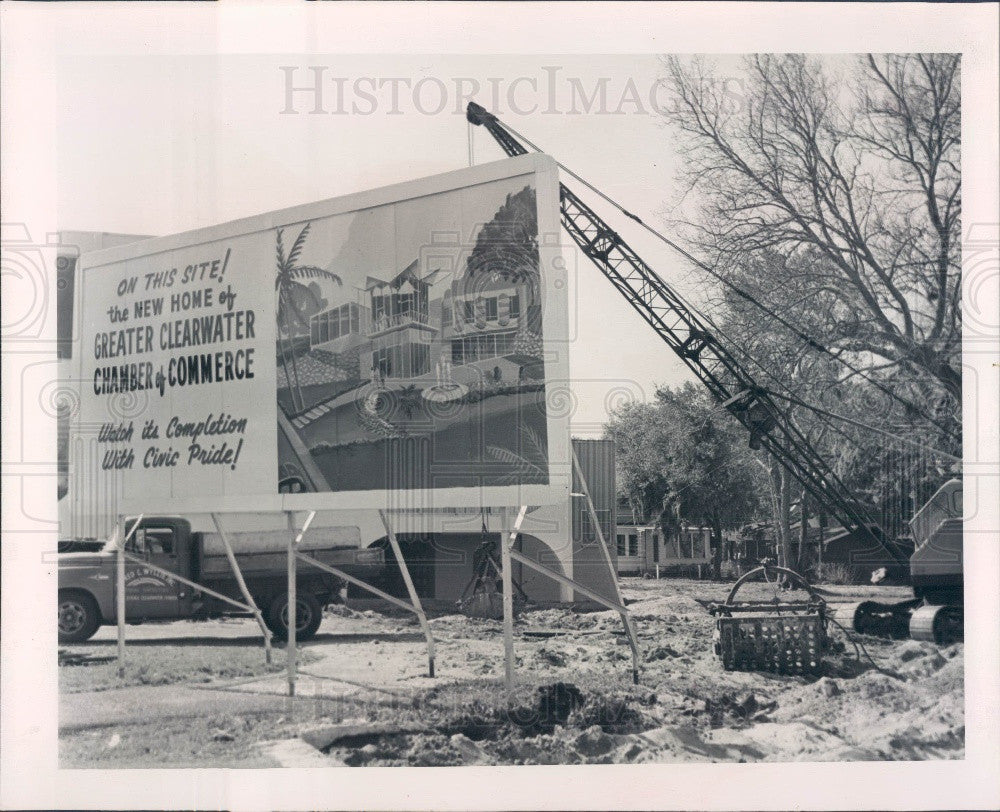 1964 Clearwater Florida Chamber of Commerce Bldg Construction Press Photo - Historic Images