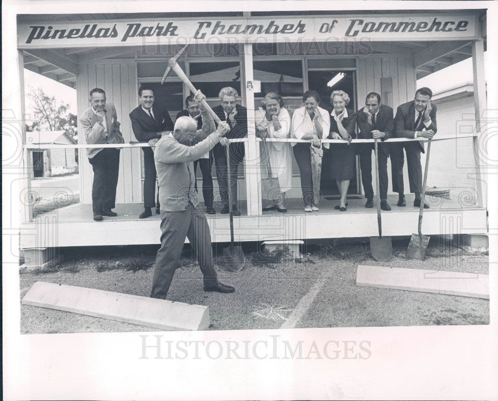 1964 Pinellas Park Florida Chamber of Commerce Bldg Groundbreaking Press Photo - Historic Images