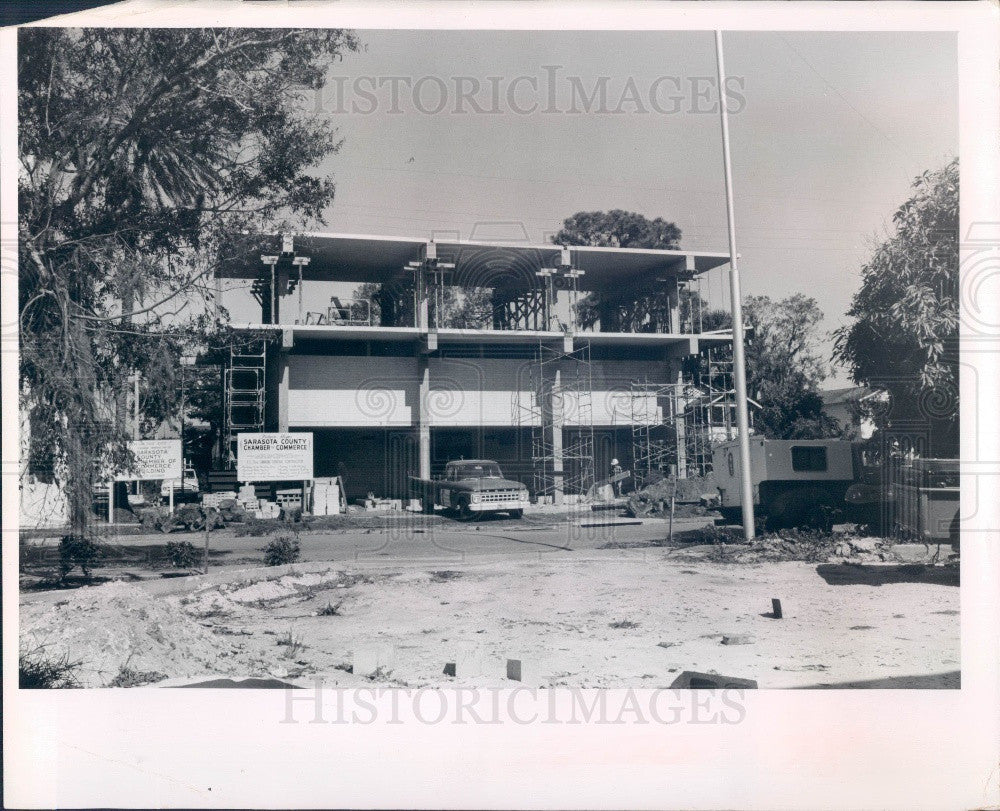 1966 Sarasota County Florida Chamber of Commerce Bldg Construction Press Photo - Historic Images