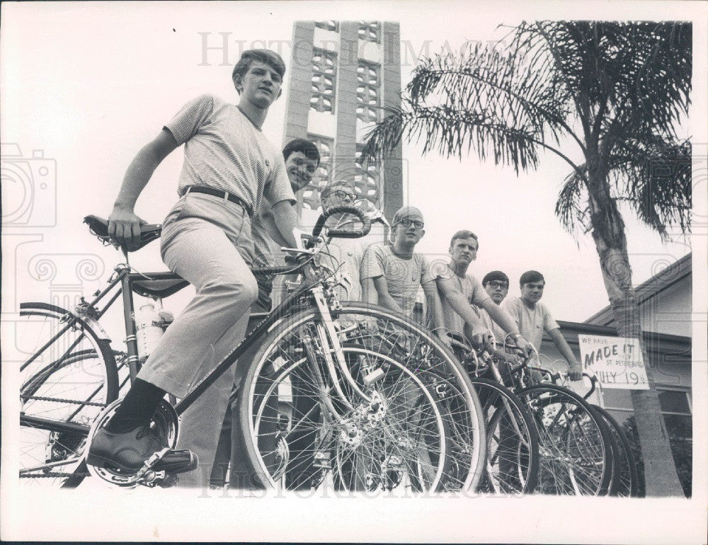 1969 Pinellas Park Florida Bicyclists The Truth Squad from Canada Press Photo - Historic Images