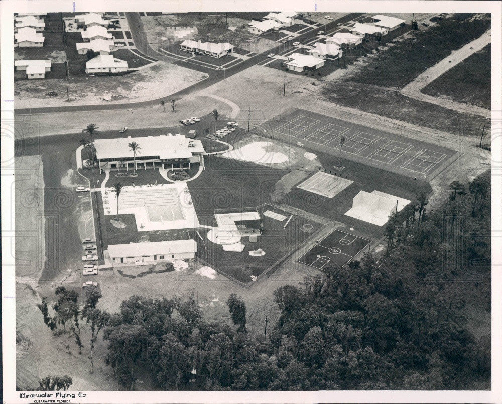 1965 Clearwater Florida Morningside Swim and Tennis Club Aerial Press Photo - Historic Images