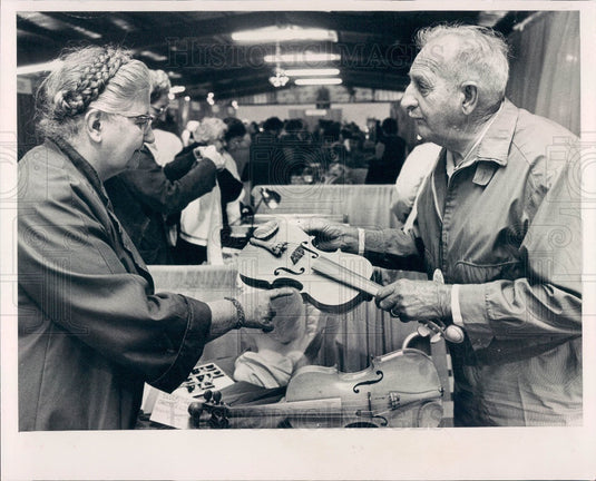 1964 St. Petersburg FL Hobby Show Violin Maker Charles Mittendorf Press Photo - Historic Images