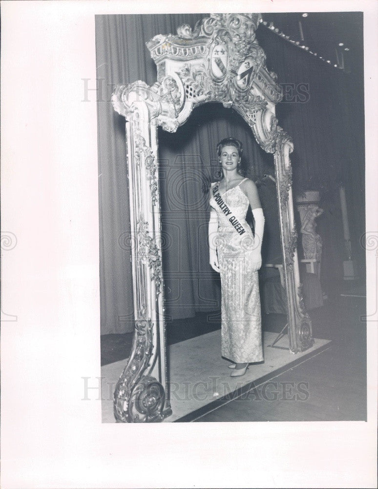 1967 Florida Miss Sunflavor &amp; Florida Poultry Queen Cheryl Johnson Press Photo - Historic Images