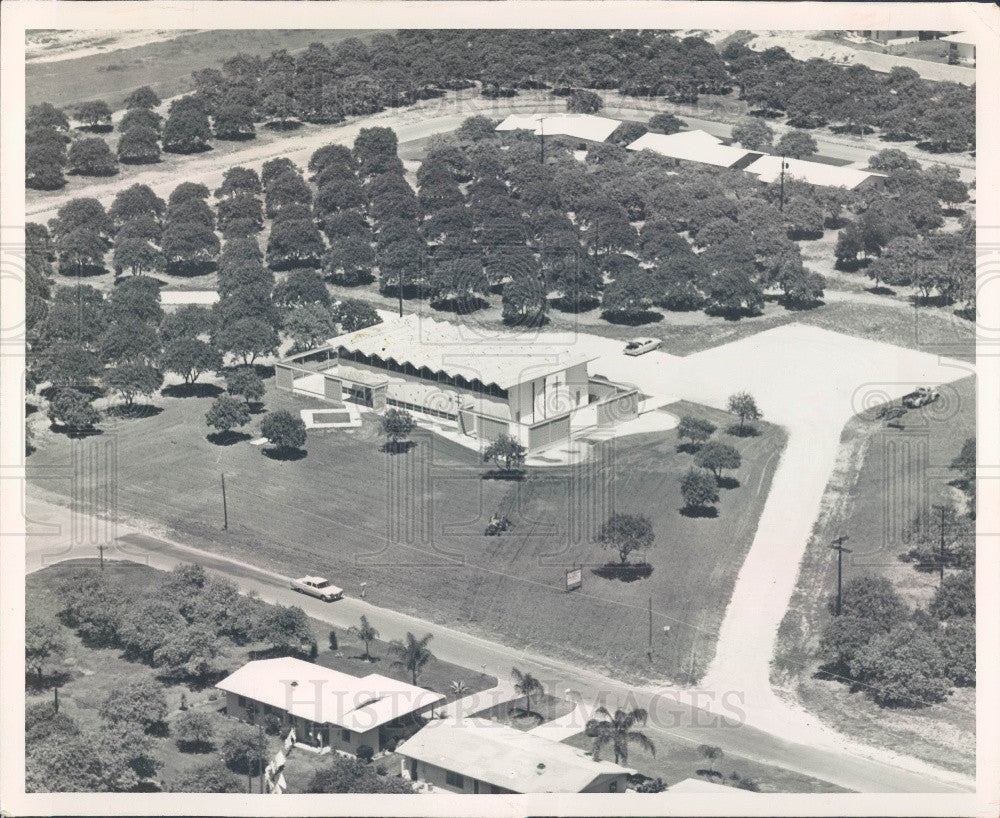 Undated Aerial View of the Good Shepherd Church Dunedin Florida Press Photo - Historic Images