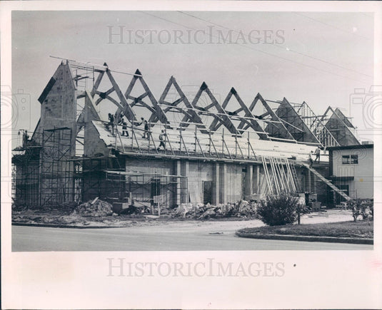 1966 St. Petersburg Central Christian Church Sanctuary Construction Press Photo - Historic Images