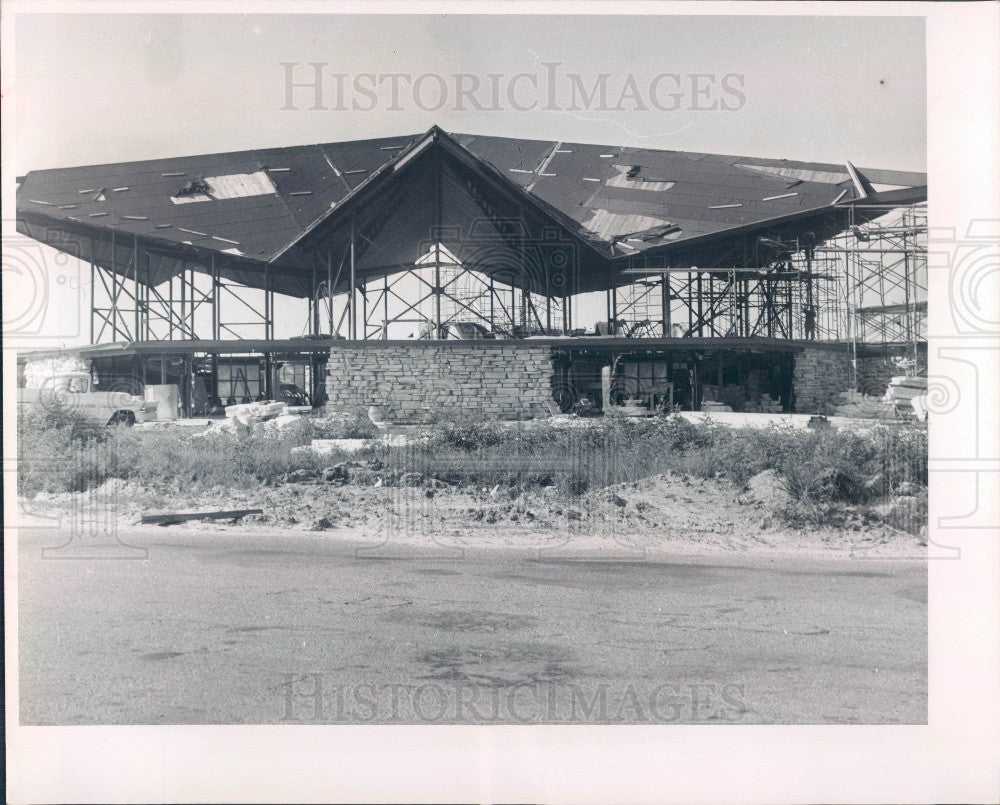 1966 Largo Florida Christ Presbyterian Church Sanctuary Construction Press Photo - Historic Images