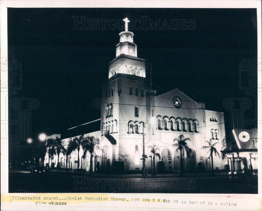 1972 St Petersburg Florida Christ Methodist Church Illuminated Press Photo - Historic Images