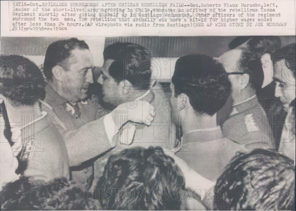1969 Chile General Roberto Viaux Marambo Press Photo - Historic Images