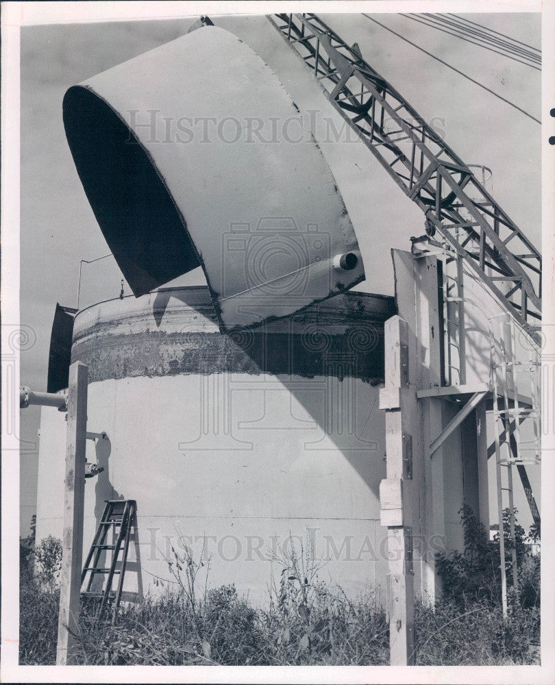 1966 Pinellas Park Florida Dismantling Skyview Terrace  Sewage Plant Press Photo - Historic Images