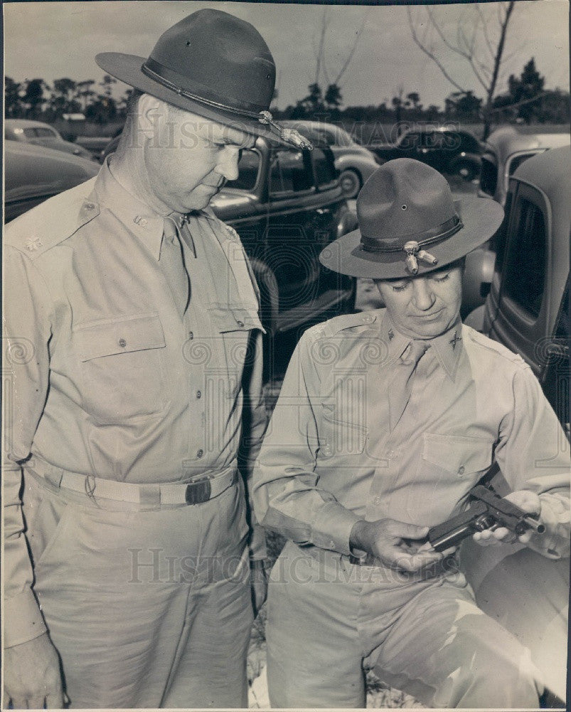 1941 Florida Camp Blanding Pistol Shoot  Press Photo - Historic Images