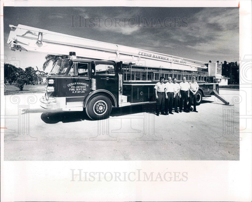 1975 Cedar Hammock FL Volunteer Fire Dept Snorkel Unit Press Photo - Historic Images