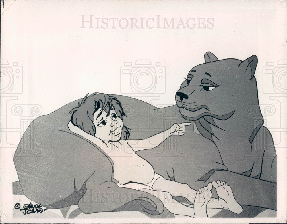 1978 Cartoon Characters Mowgli and Bagsheera The Jungle Book Press Photo - Historic Images