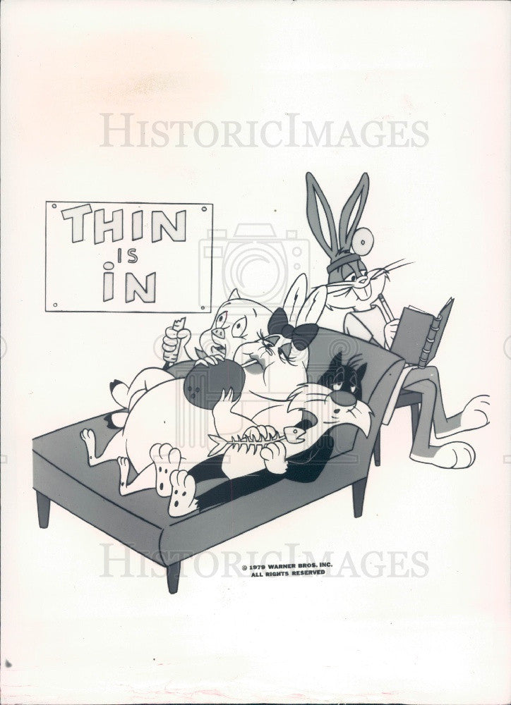 1983 Cartoon Characters Bugs Bunny/Porky Pig/Millicent/Sylvester Press Photo - Historic Images