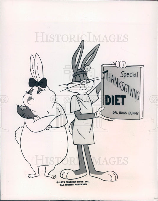 1979 Cartoon Characters Bugs Bunny & Millicent Press Photo - Historic Images