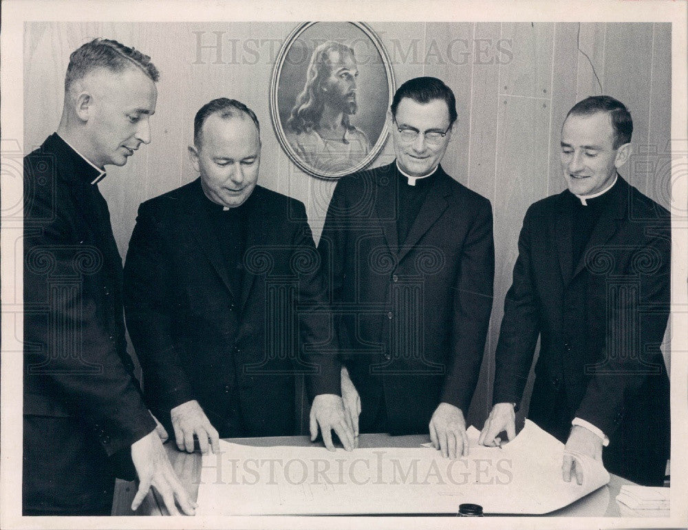 1961 St. Petersburg Florida Priests Lawlor/McNulty/Trainor/Mulligan Press Photo - Historic Images