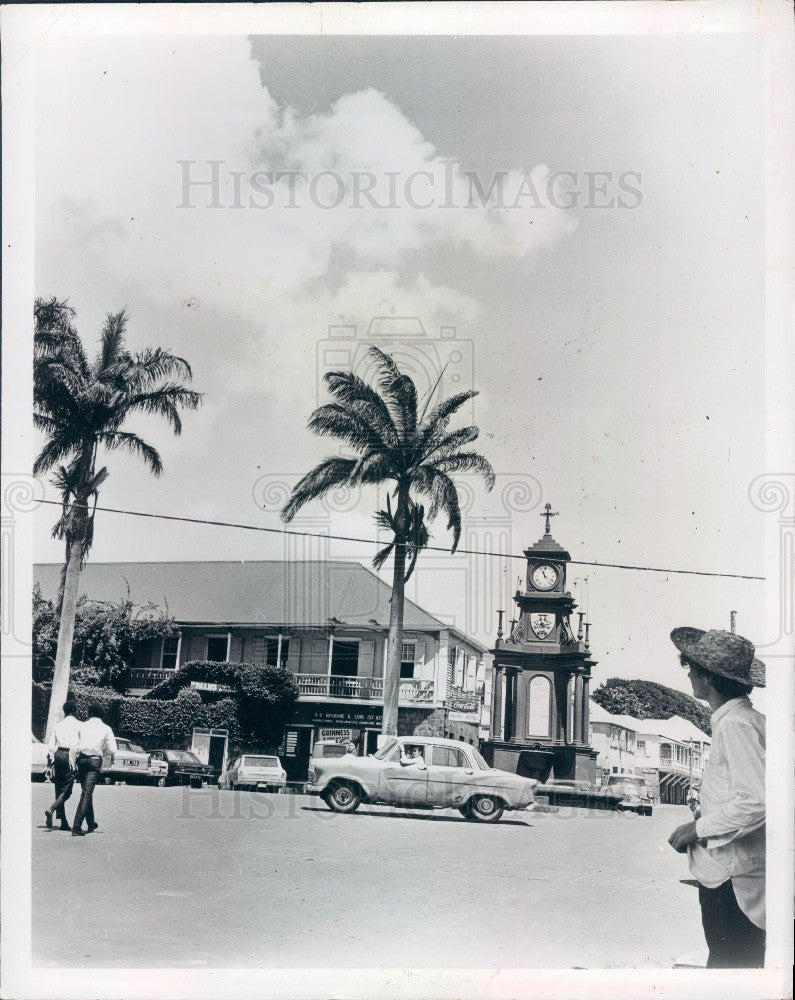 1969 Caribbean Basseterre Gingerbread Clock Tower Press Photo - Historic Images