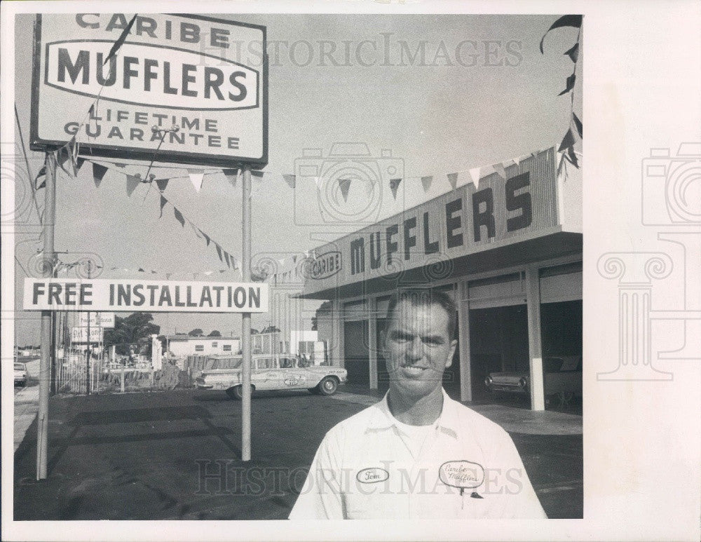 1968 St. Petersburg Florida Caribe Muffler Shop Press Photo - Historic Images