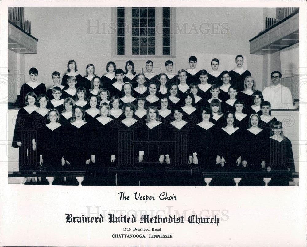 1968 Chattanooga TN Brainerd United Methodist Church Vesper Choir Press Photo - Historic Images