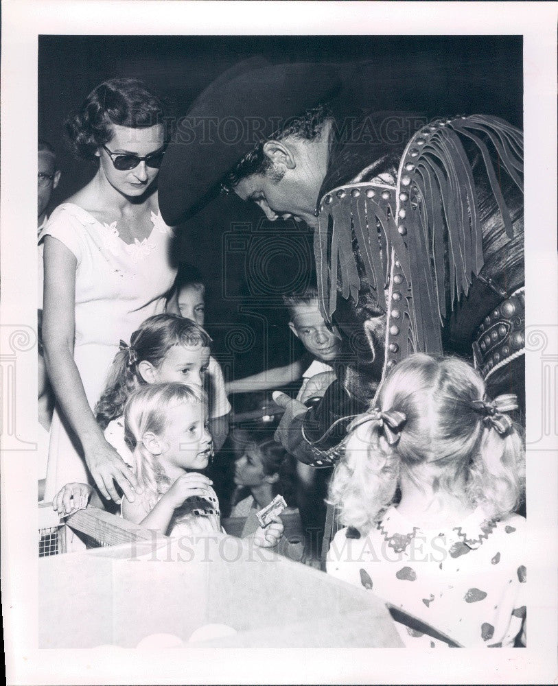 1957 St. Petersburg FL Sunset Kit Carson Cerebral Palsy Telethon Press Photo - Historic Images