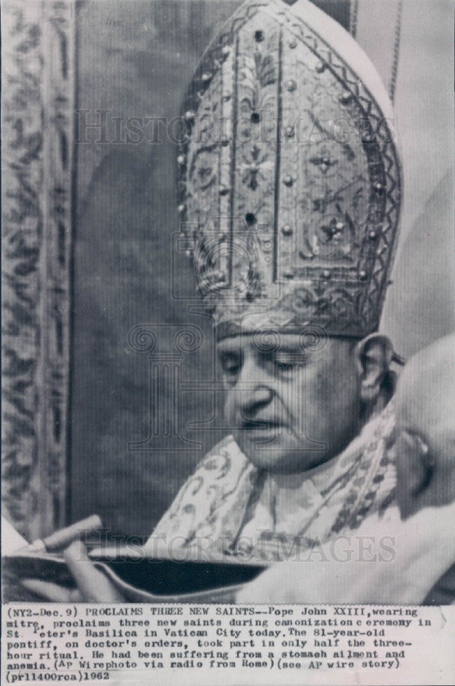 1962 Vatican City Pope John XXIII Press Photo - Historic Images