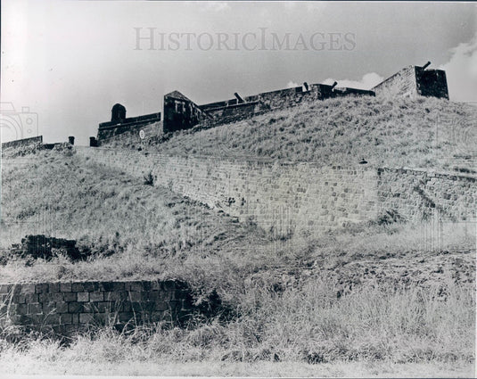1969 St. Kitts' Caribbean Coast Brimstone Hill Fortress Citadel Press Photo - Historic Images