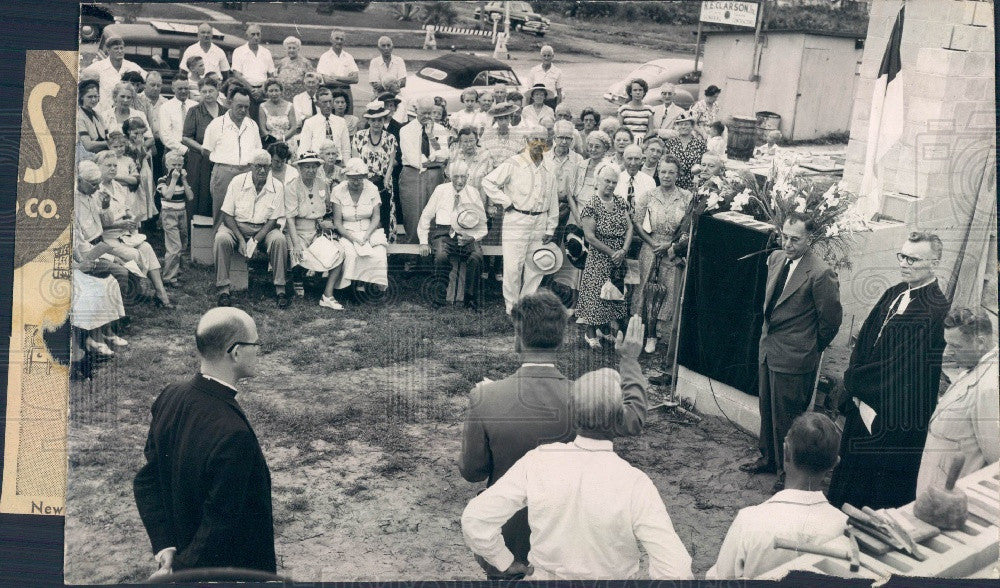 1959 St Petersburg FL Redeemer Lutheran Church Cornerstone Ceremony Press Photo - Historic Images