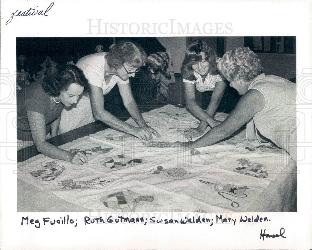 1981 Dunedin FL Embroidery Quilt Our Lady of Lourdes Church Press Photo - Historic Images