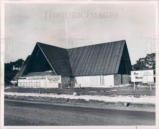 1966 St. Petersburg FL Our Savior Lutheran Church Construction Press Photo - Historic Images