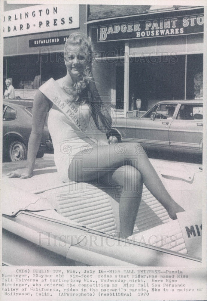 1970 Miss Tall Universe Pamela Bissinger Press Photo - Historic Images