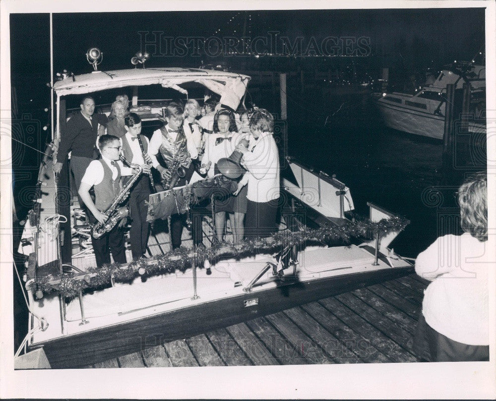 1967 Holiday Isles Florida Christmas Water Pageant Press Photo - Historic Images