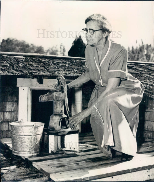 1955 Gamble Mansion in Ellenton Florida superintendent Lula Spivey Press Photo - Historic Images