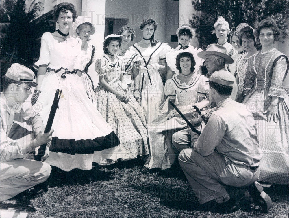 1961 Costume Party at Gamble Mansion in Ellenton Florida Press Photo - Historic Images