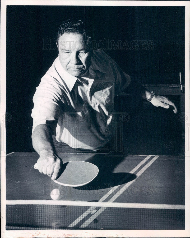 1974 Mr Ping Pong America Bill Shine Demonstrating Dropshot Press Photo - Historic Images