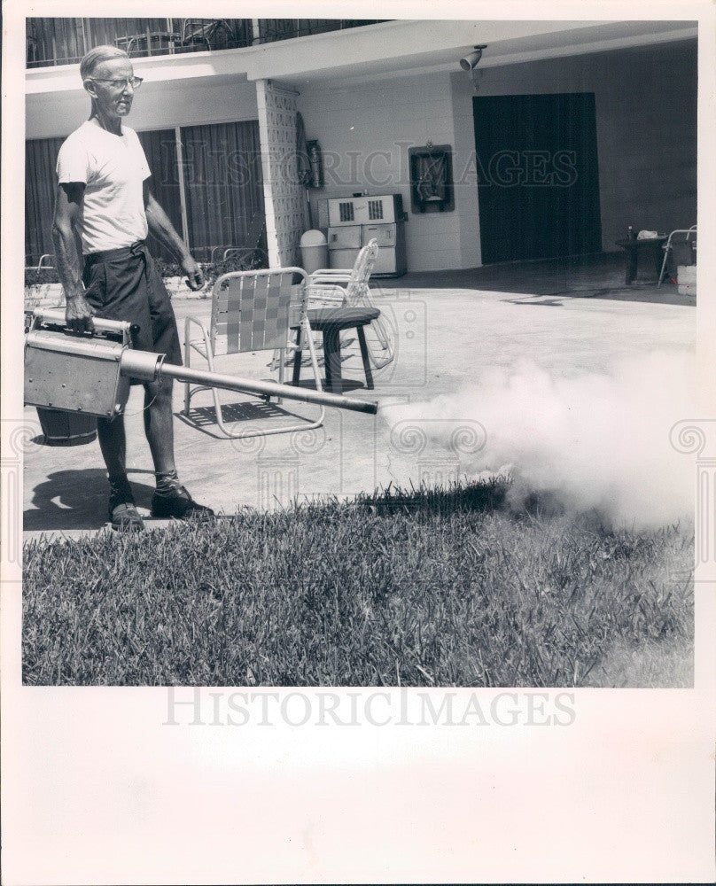 1962 St Petersburg, Florida Encephalitis Outbreak Mosquito Fogging Press Photo - Historic Images