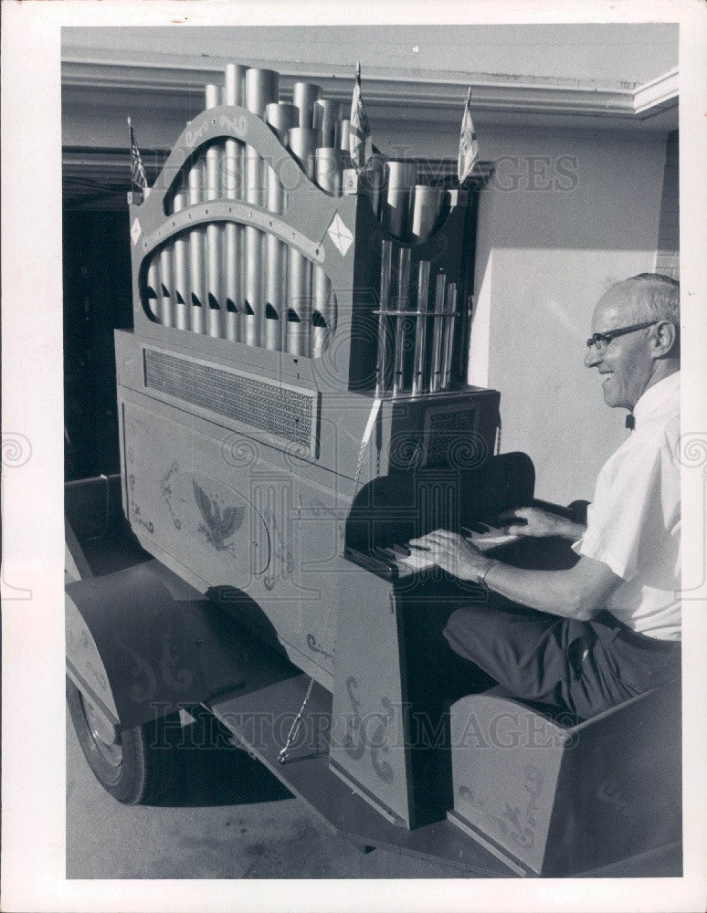 1971 New Port Richey Florida Circus Calliope &amp; Creator Dawson Sawlow Press Photo - Historic Images