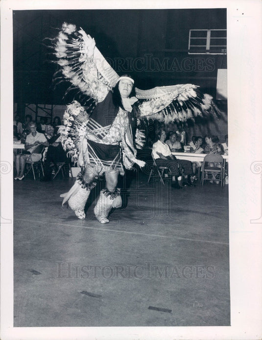 1971 New Port Richey, Florida Chasco Fiesta Indian Dancer Press Photo - Historic Images