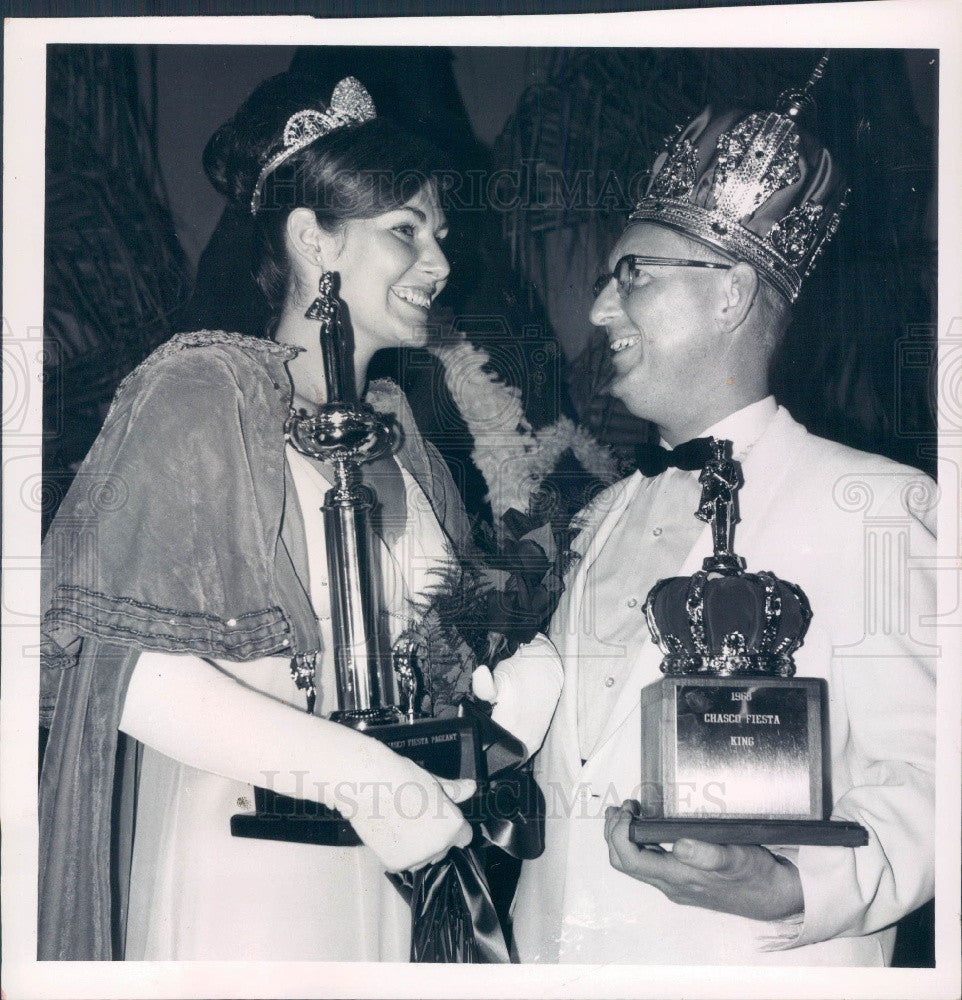 1968 New Port Richey, Florida Chasco Fiesta King &amp; Queen Press Photo - Historic Images