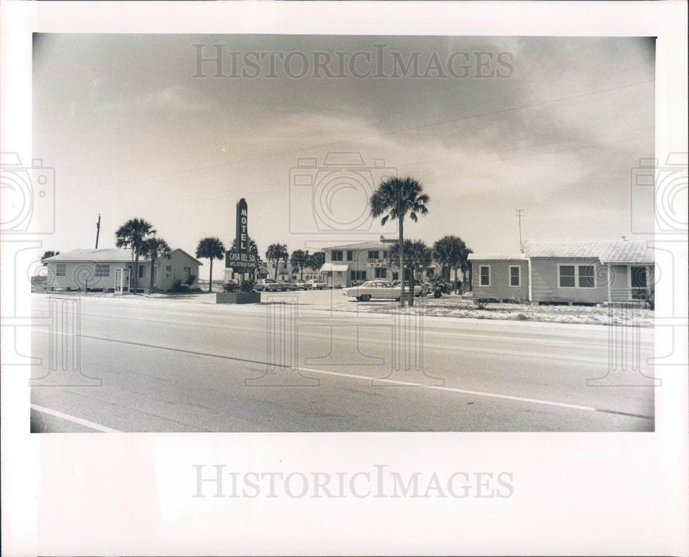 1965 St. Petersburg, Florida Casa Del Sol Motel Press Photo - Historic Images