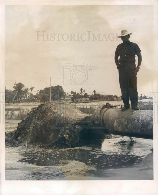 1966 Charlotte County, Florida Dredging New Auditorium & Motel Site Press Photo - Historic Images