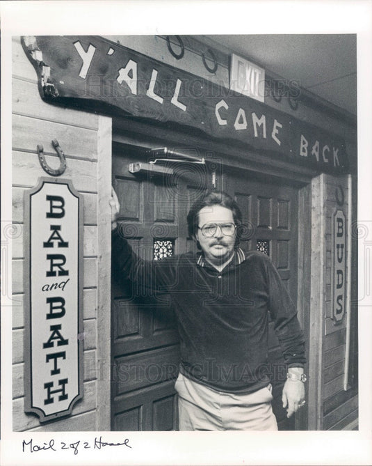 1983 Largo, Florida Dillon's Tavern Owner Joseph Flynt Press Photo - Historic Images