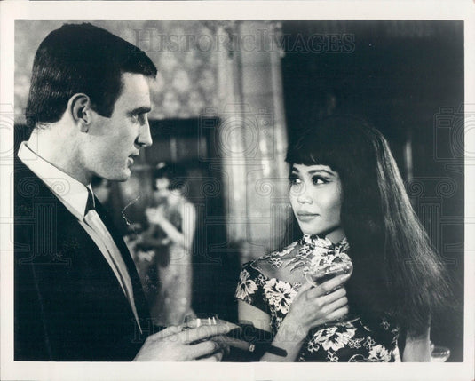 1970 Hollywood Actors Tom Adams & Mona Chong Press Photo - Historic Images