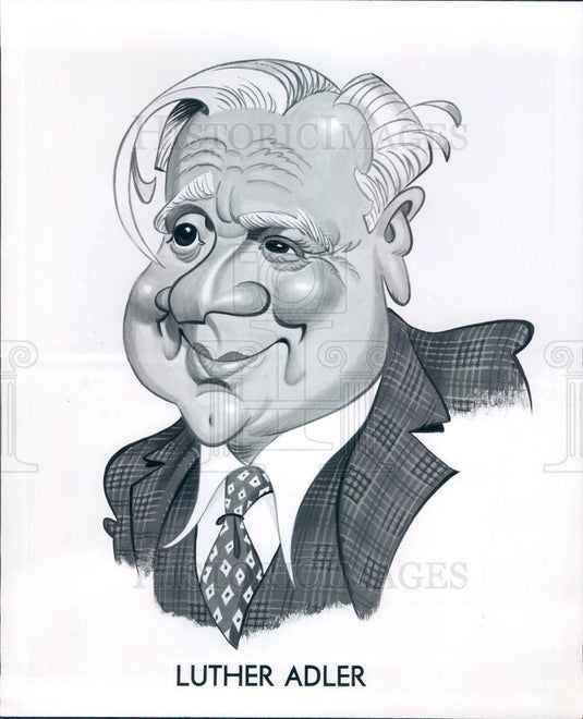 1971 Hollywood Actor Luther Adler Caricature Press Photo - Historic Images