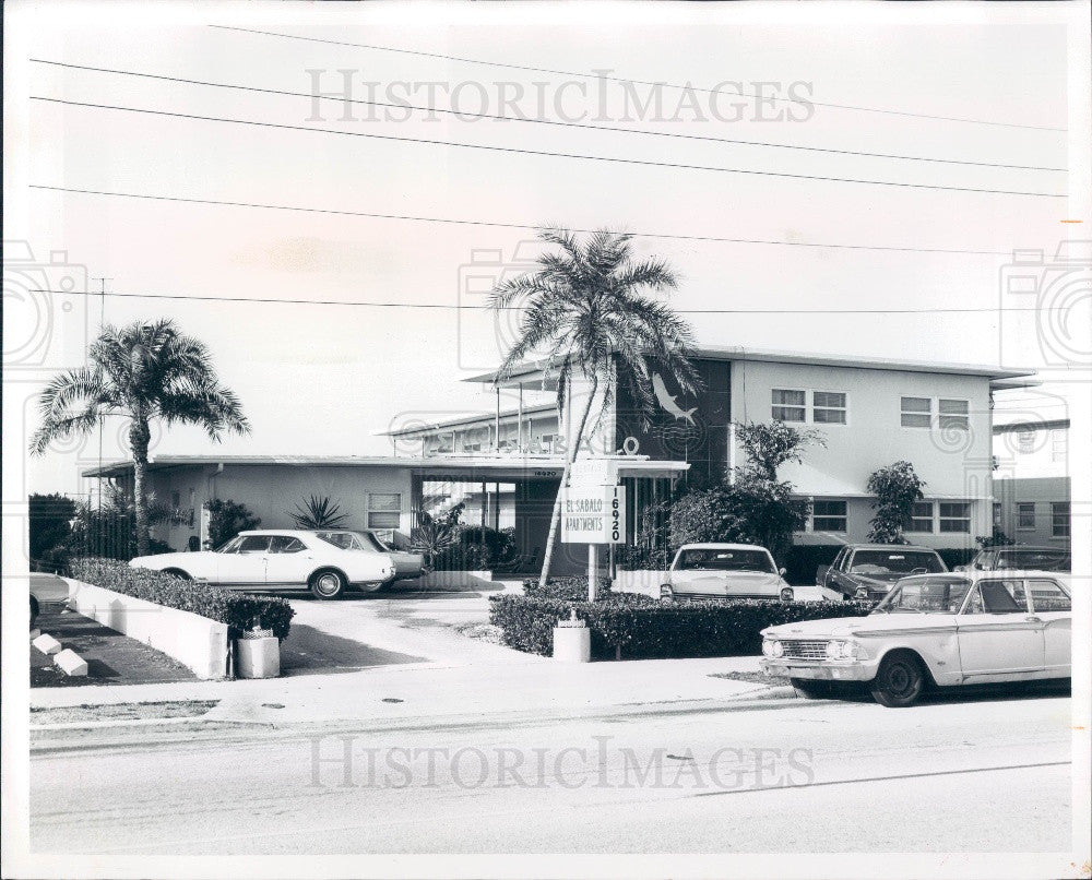 1969 St Petersburg Florida El Sabalo Apartments on Gulf Blvd Press Photo - Historic Images