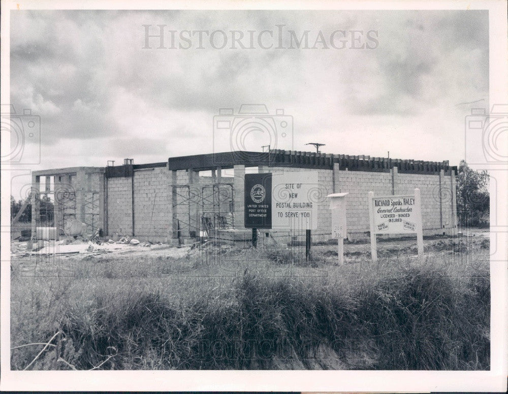 1969 Ellenton Florida Post Office Under Construction Press Photo - Historic Images